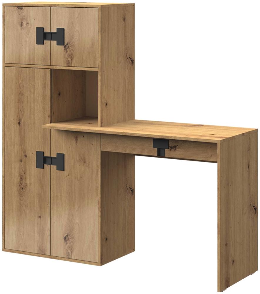 Schreibtisch mit Regal Satton 11 (Farbe: Artisan Eiche / Artisan Eiche Hochglanz) Bild 1