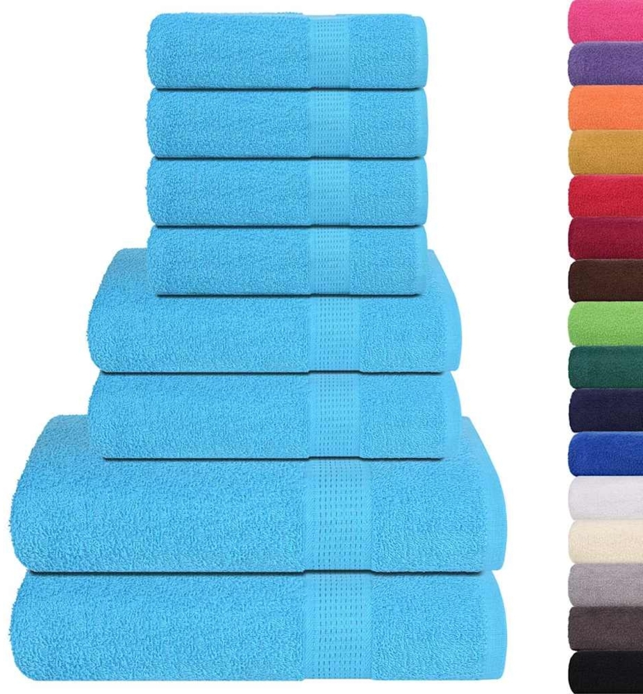 vidaXL 8-tlg. Handtuch-Set FROGN Türkis 360 g/m² 137074 Bild 1