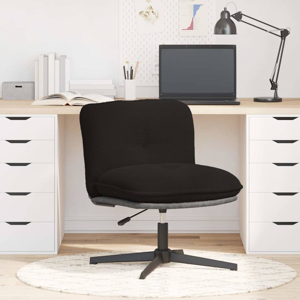 vidaXL Bürodrehstuhl schwarzem Gelockter wollähnlicher Stoff 4105387 Bild 1