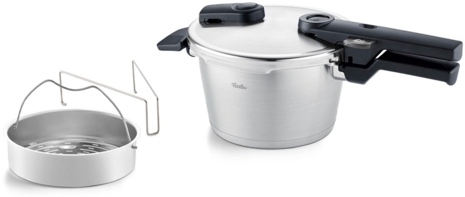 Fissler Schnellkochtopf Vitaquick® Premium, Edelstahl 18/10 (3-tlg), Made in Germany, mit gelochtem Einsatz Bild 1