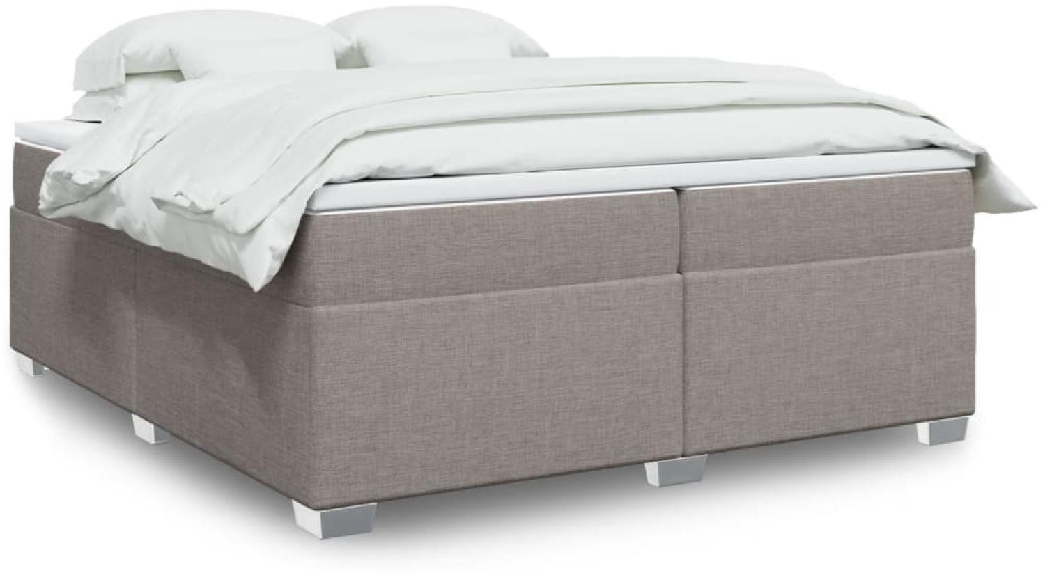 vidaXL Boxspringbett mit Matratze Taupe 200x200 cm Stoff 3285162 Bild 1