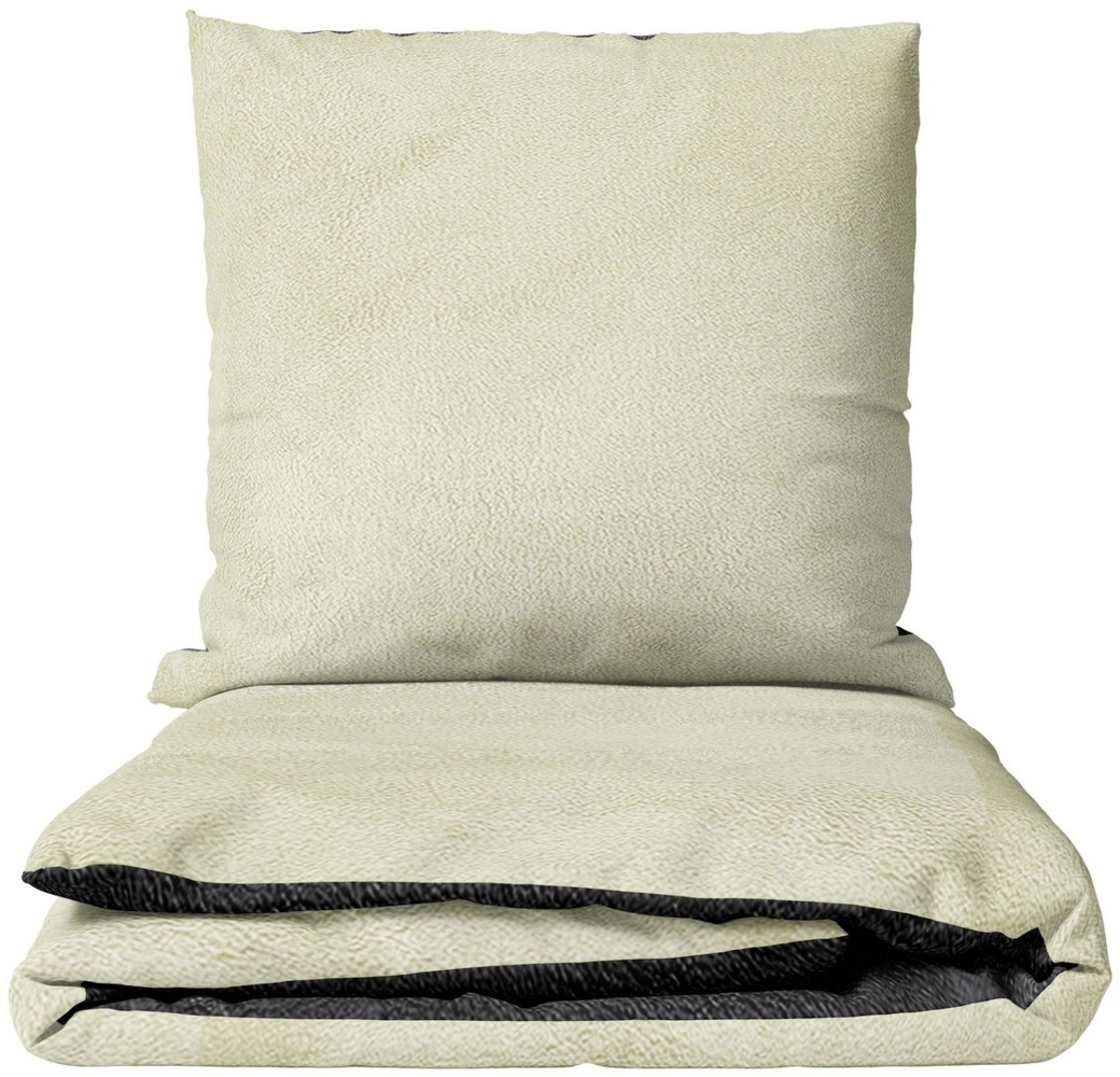 Leonado Vicenti Bettwäsche Winter flauschig warm, Fleece, 3 teilig, Thermofleece kuschelig weich, Einfarbig Bild 1