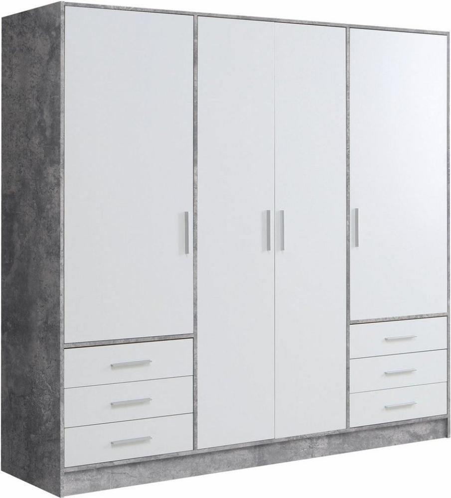 FORTE Kleiderschrank Jupiter, Made in Europe, mit Schubladen (Maße (T/H): 60/200 cm) viel Stauraum, 2 Breiten und 4 Farben Bild 1