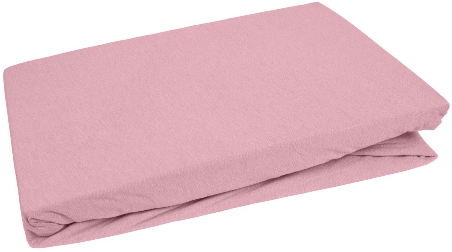 Bettwaesche-mit-Stil Jersey Spannbettlaken kreide rosa 90 – 100 x200cm Höhe bis 30cm Bild 1