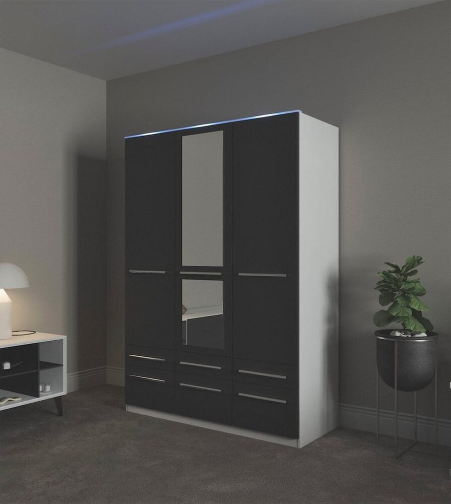 priess Kleiderschrank Schrank Garderobe Wäscheschrank Barcelona in 5 Breiten viel Stauraum, geräumige Schubkästen, mit Spiegel, MADE IN GERMANY Bild 1