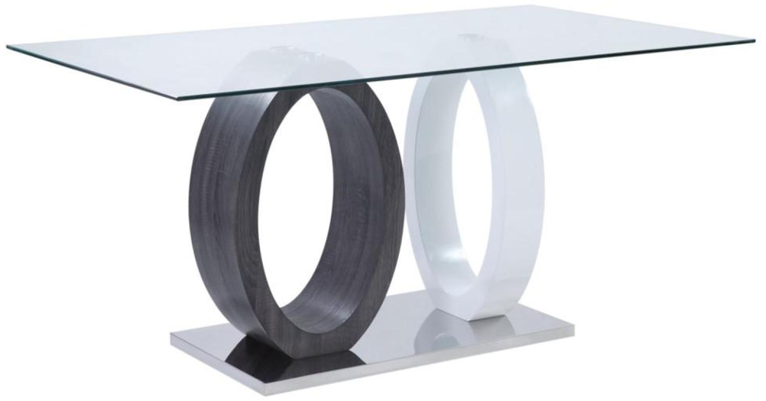 Esstisch Glas AYANE - Grau/Weiß Bild 1
