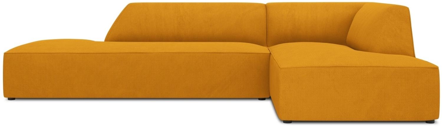 Micadoni 4-Sitzer Modular Ecke rechts Sofa Ruby | Bezug Yellow | Beinfarbe Black Plastic Bild 1