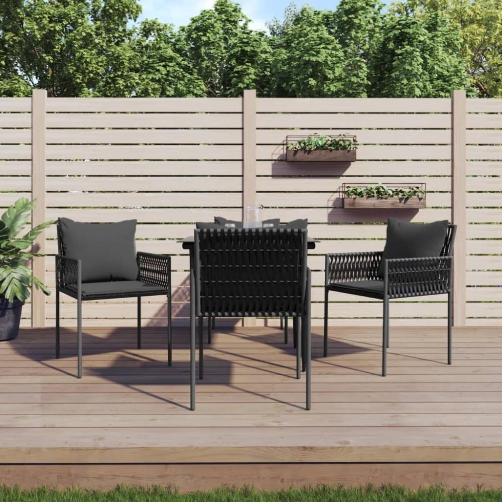 vidaXL 5-tlg. Garten-Essgruppe mit Kissen Poly Rattan und Stahl 3187052 Bild 1