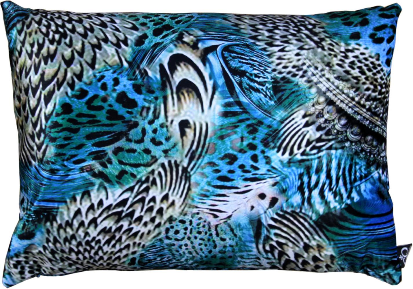 Casa Padrino Luxus Deko Kissen Colorado Feathers Mehrfarbig 35 x 55 cm - Feinster Samtstoff - Luxus Kollektion Bild 1