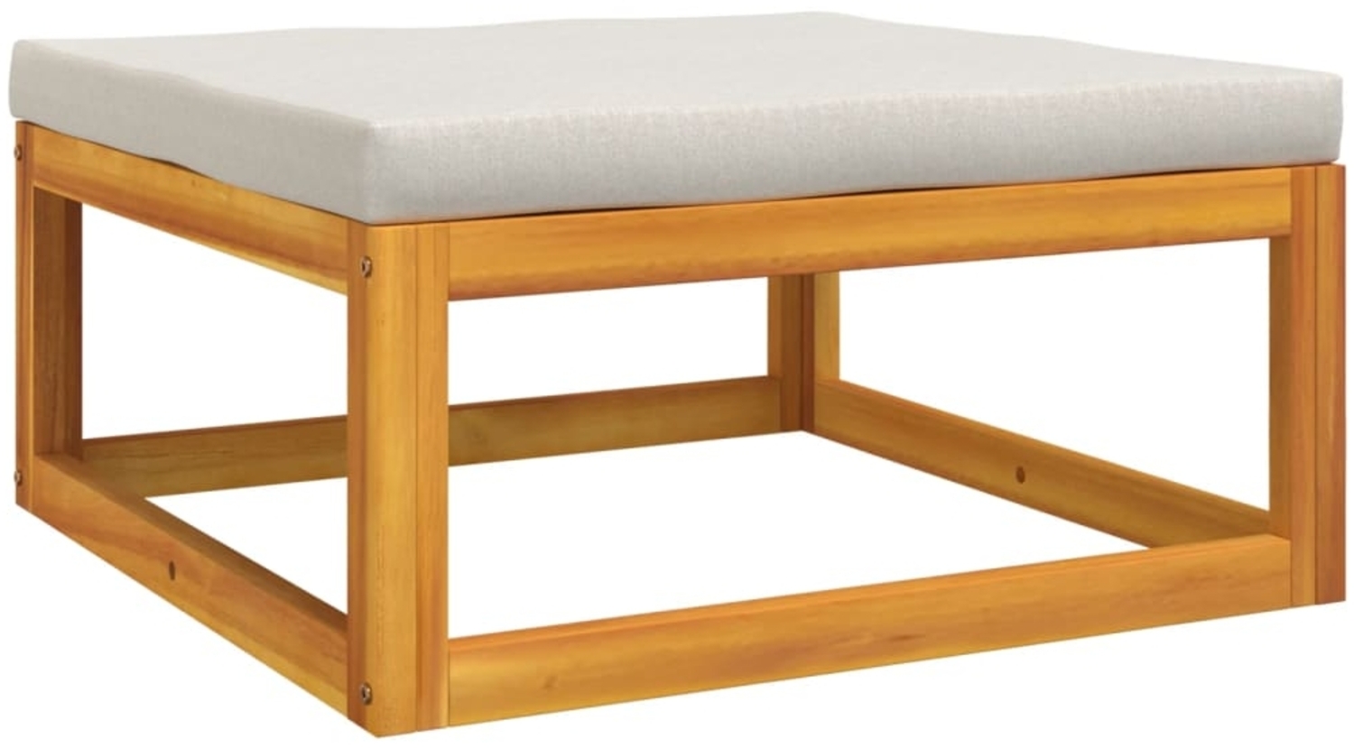 vidaXL Gartenhocker mit Hellgrauen Kissen Massivholz Akazie 360014 Bild 1