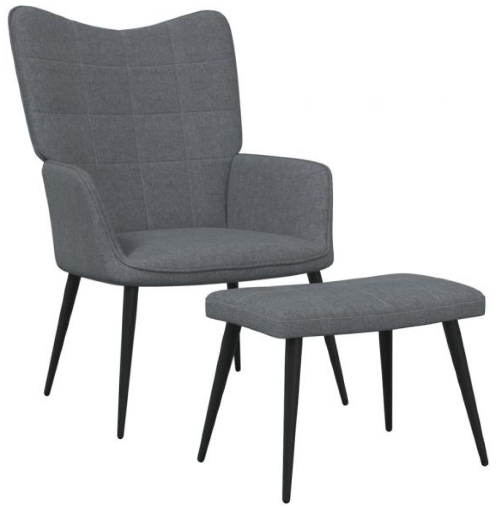 vidaXL Relaxsessel mit Hocker Dunkelgrau Stoff [327953] Bild 1