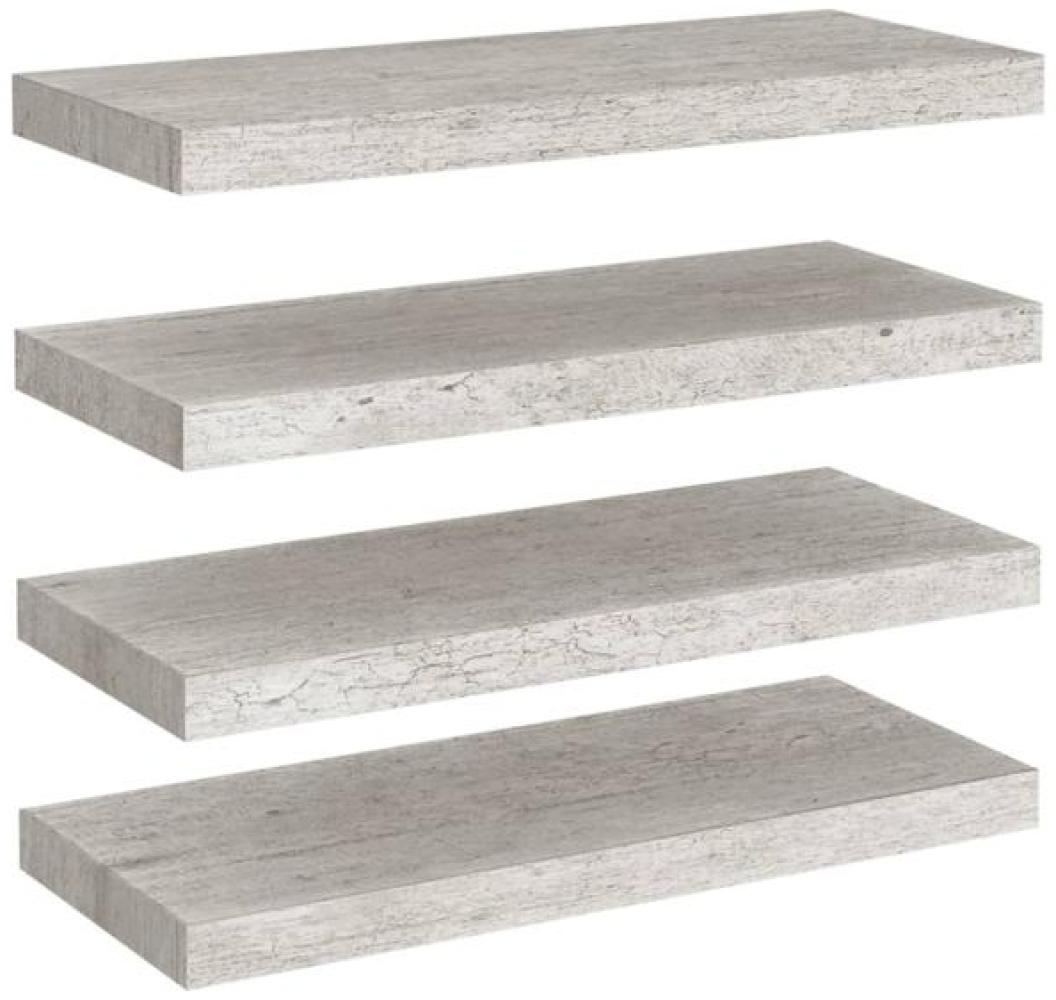 vidaXL Schweberegale 4 Stk. Betongrau 60x23,5x3,8 cm MDF 326599 Bild 1