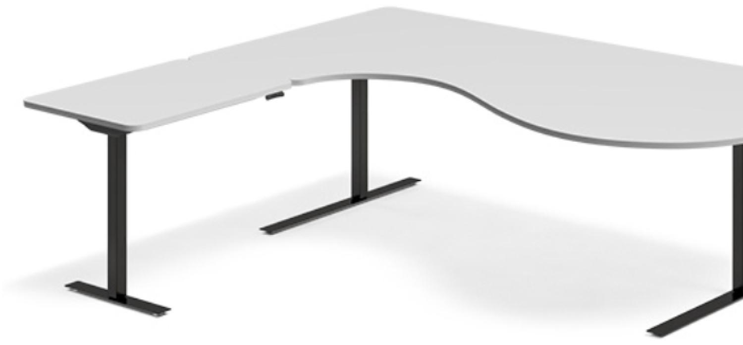 Hebe-/Senktisch DNA Hellgrau 1800x2000 mm Links 3-Fuß/Schwarz Bild 1