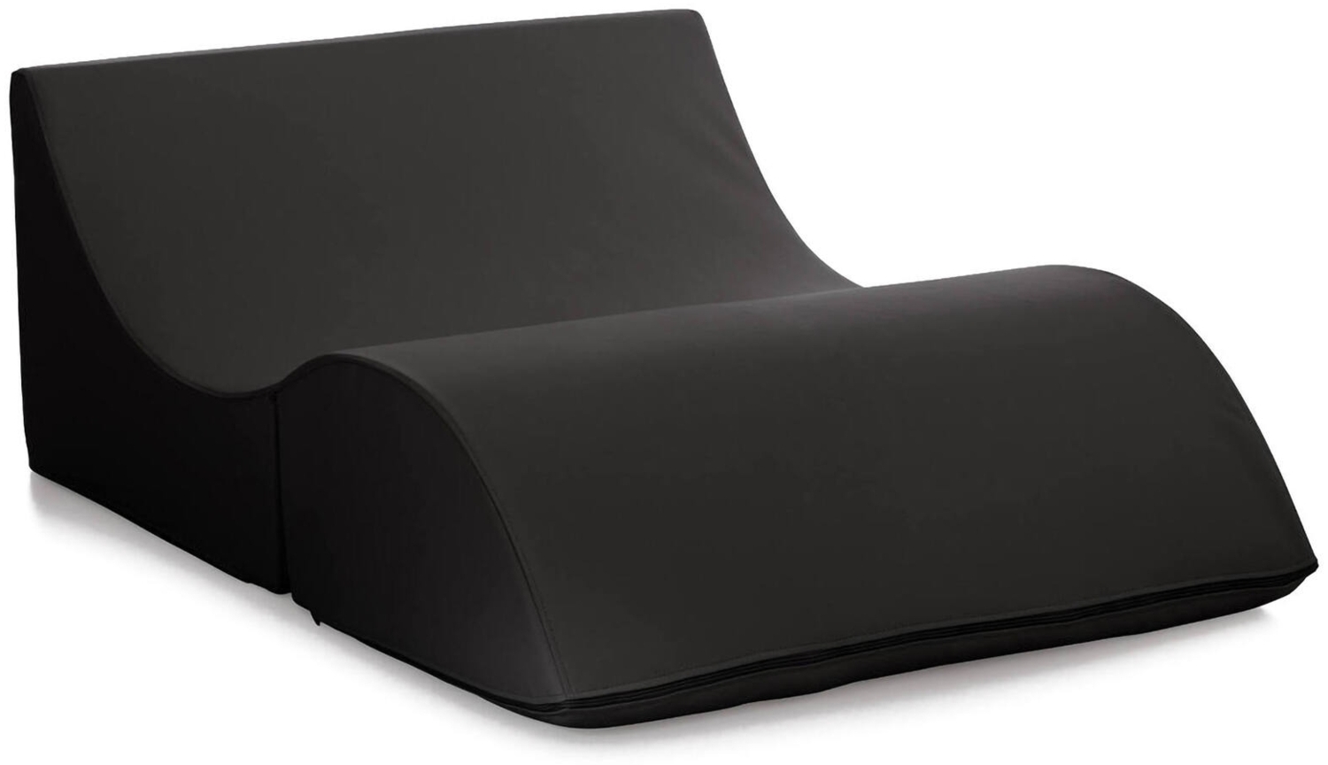 Dmora Amorina Klappbett, Pouf umwandelbar in ein Doppelbett, Chaiselongue aus Öko-Leder, 100 % Made in Italy, 100 x 200 x 70 cm, Schwarz Bild 1