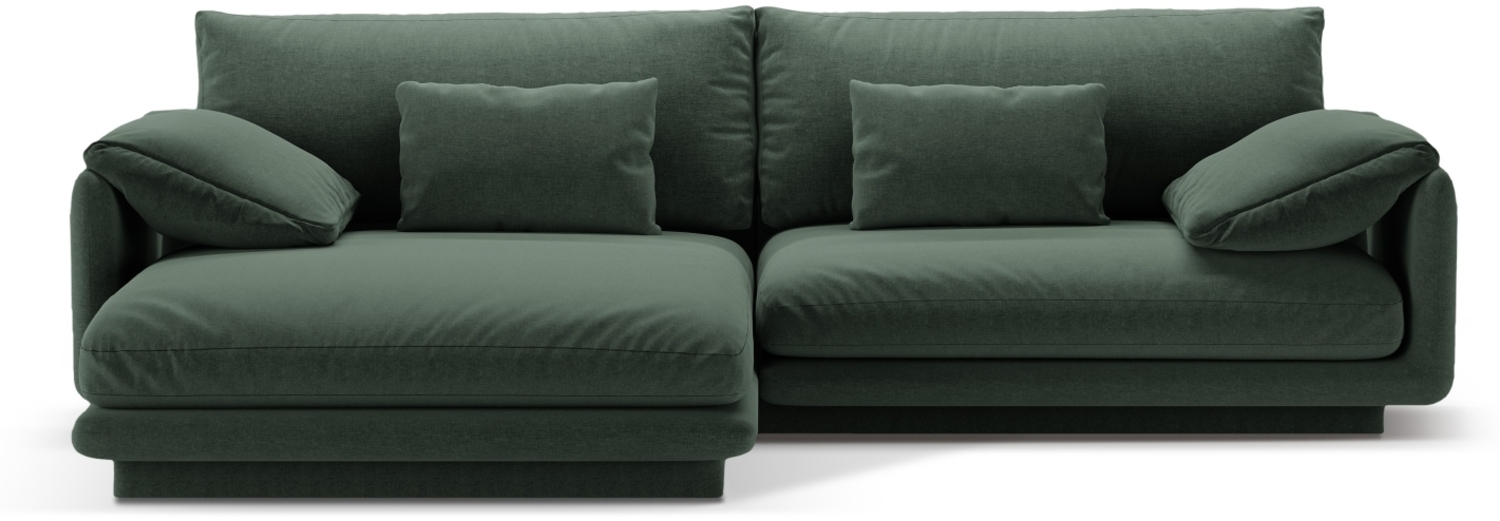 Micadoni Ecksofa Torino 4-Sitzer Links Strukturierter Stoff Moßgrün Bild 1
