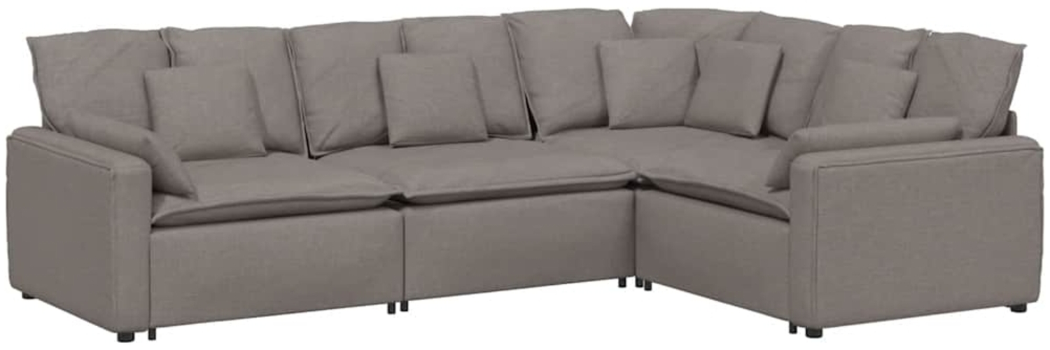 vidaXL Modulares Sofa mit Kissen Stoff Taupe 3321152 Bild 1