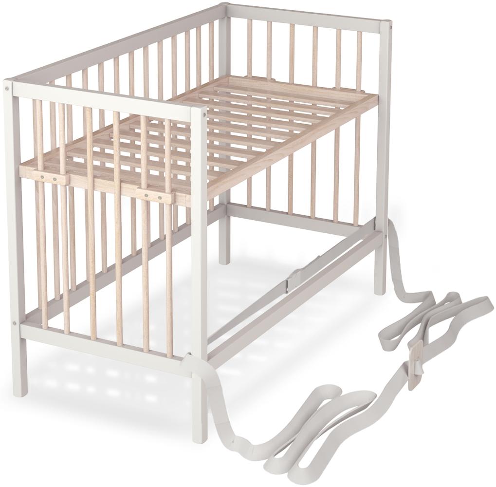 Baby Beistellbett Dreamy 60x120 cm, weiß/natur 4 in 1 ohne Umbauseite Bild 1