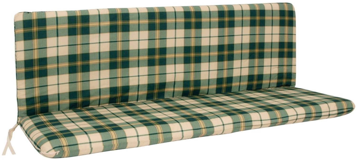 Auflage BOSTON für Bank 3-sitzer, grün/beige kariert Bild 1