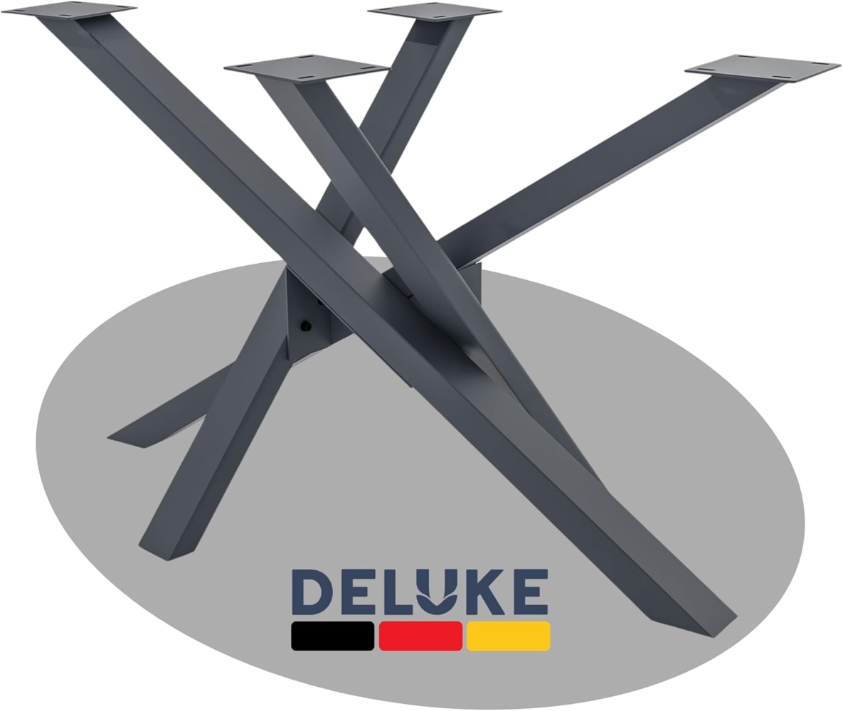 DELUKE® Tischgestell Metall SIDER Grau Robuste Verarbeitung Tischbein Tischkufen Tischgestell für Holztisch Esstisch Schreibtisch Sitzbank 72x60x120cm Bild 1
