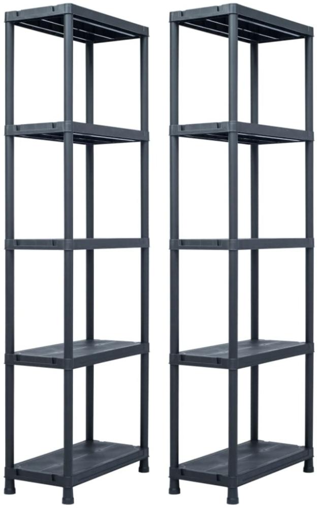 vidaXL Lagerregale 2 Stk. Schwarz 125 kg 60 x 30 x 180 cm Kunststoff 276257 Bild 1