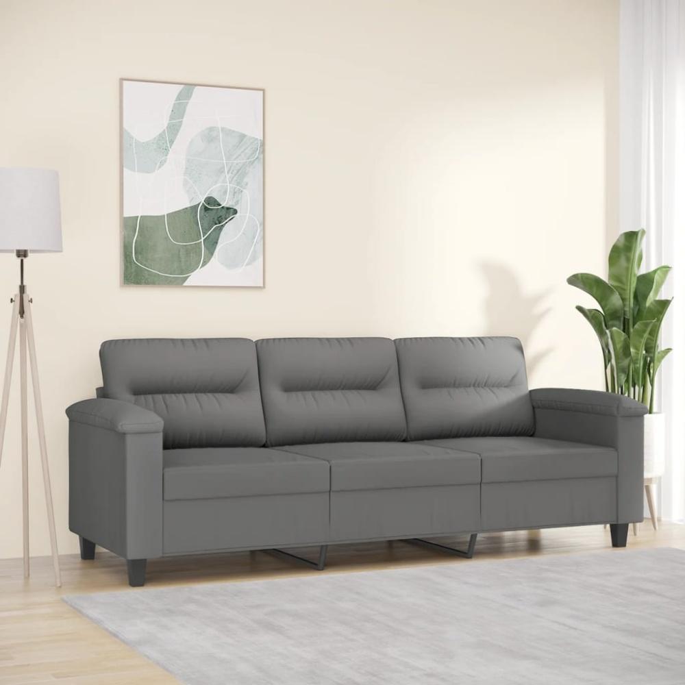 vidaXL 3-Sitzer-Sofa Dunkelgrau 180 cm Mikrofasergewebe 359569 Bild 1