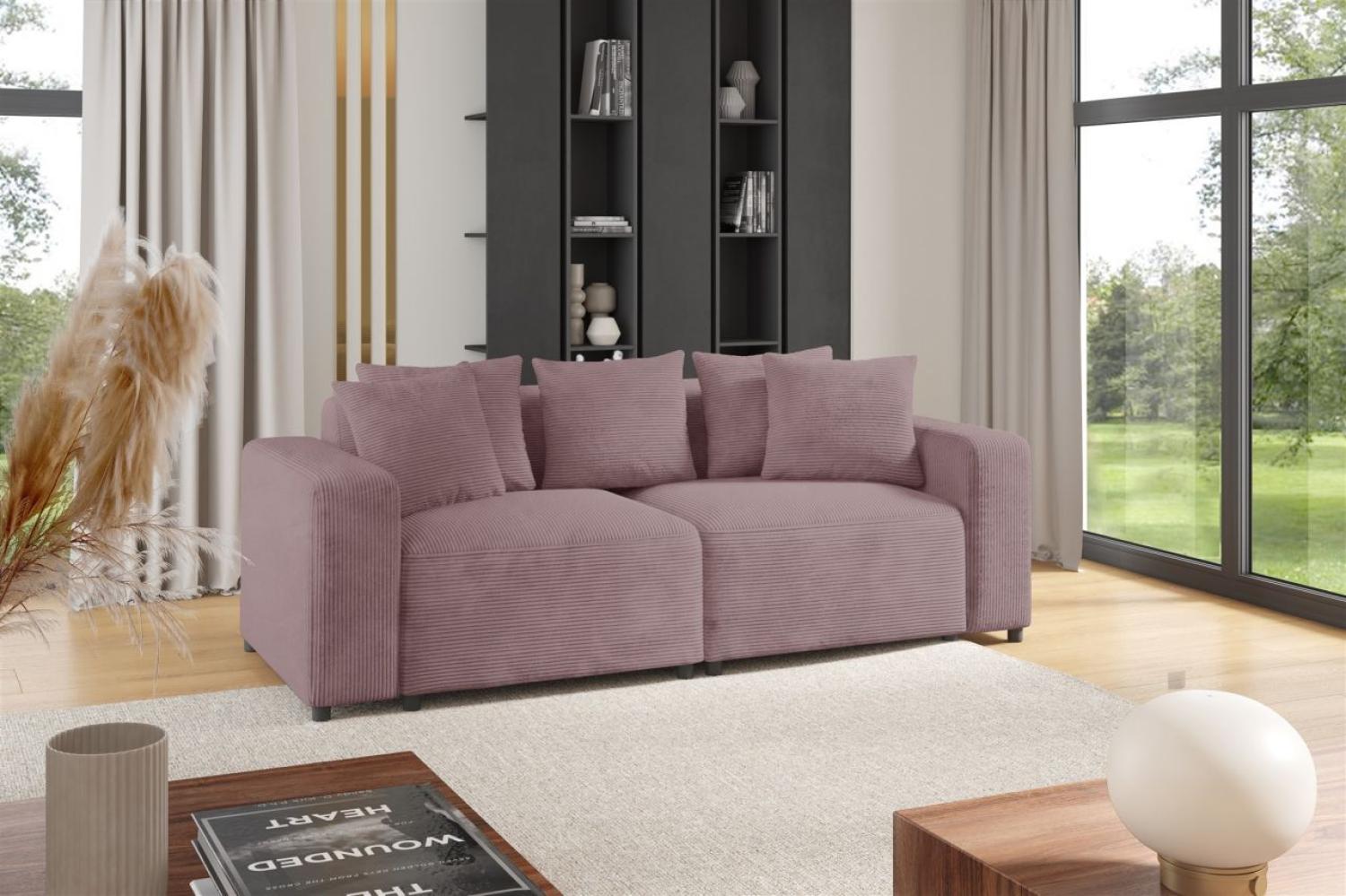 Sofa Designersofa MEGAN 2-Sitzer in Stoff Poso Altrosa Bild 1