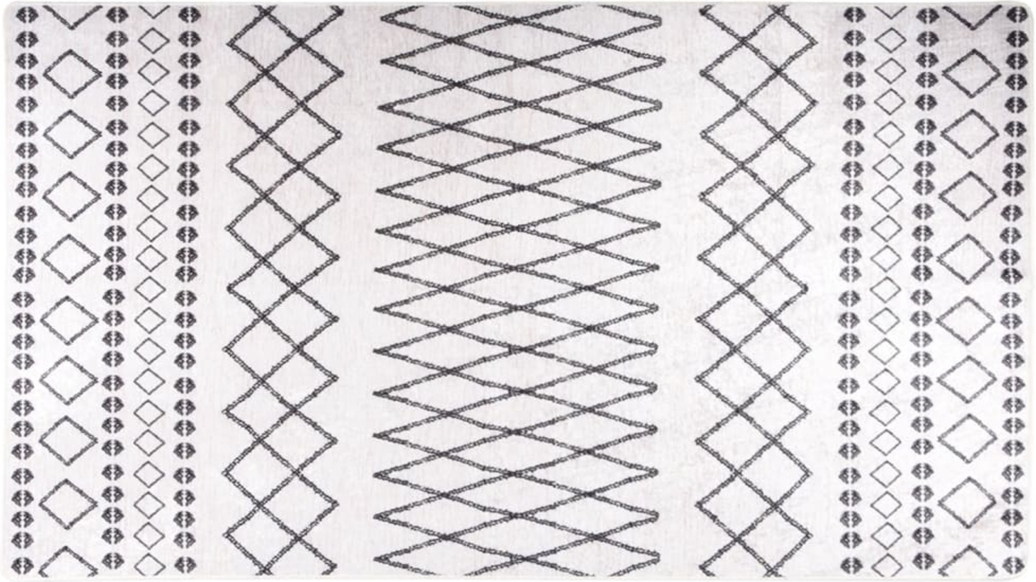 vidaXL Teppich Waschbar Schwarz und Weiß 190x300 cm Rutschfest 337974 Bild 1