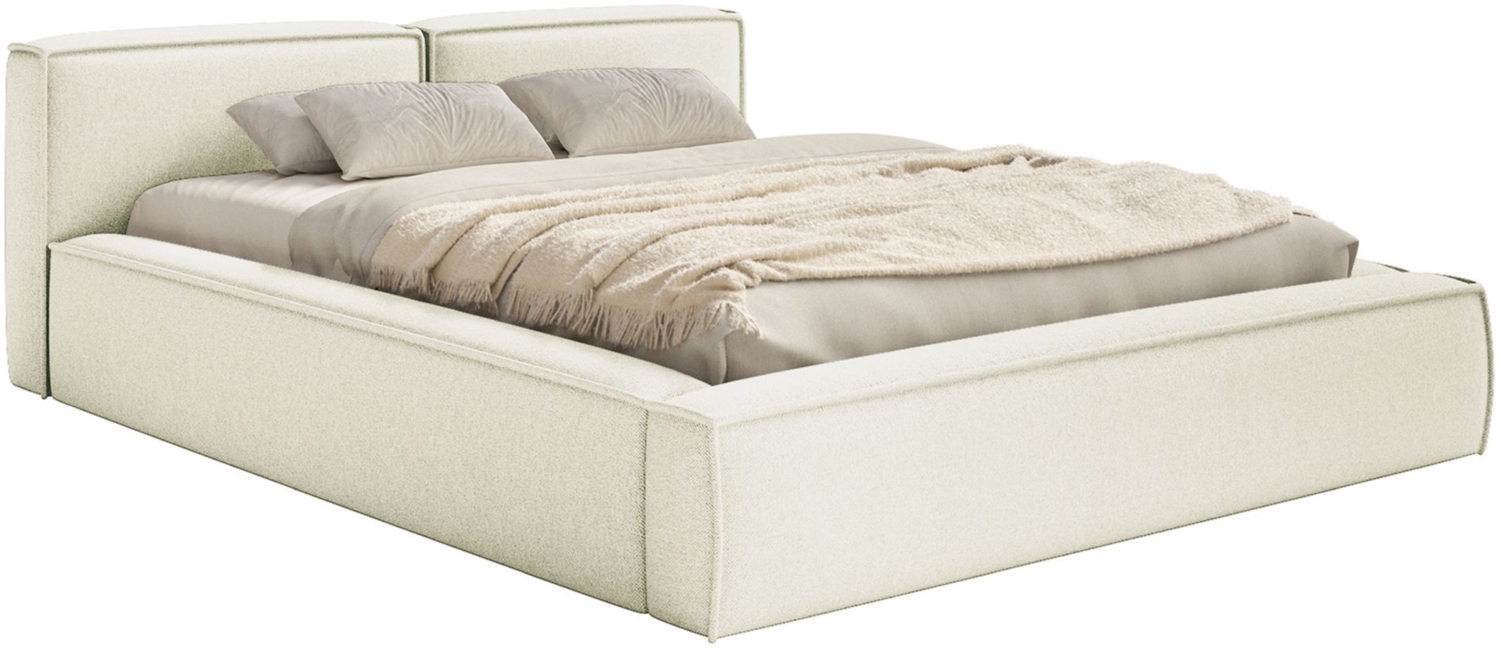 Selsey 'Tilves Slim'Polsterbett 140x200 mit Bettkasten und Lattenrost, Chenille, creme Bild 1
