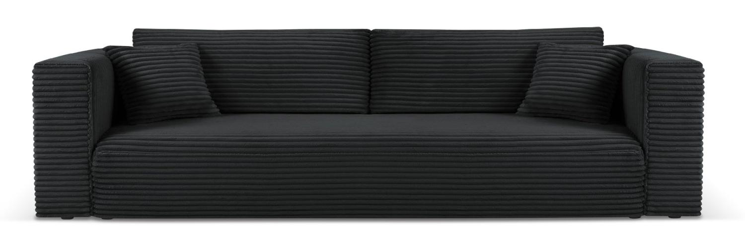 Micadoni Sofa mit Bettfunktion Diego 4-Sitzer Kordstoff Schwarz Bild 1