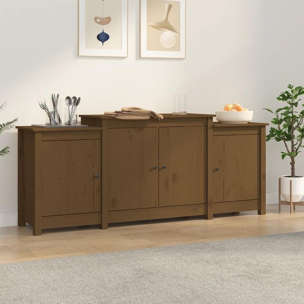 vidaXL Sideboard Honigbraun 164x37x68 cm Massivholz Kiefer 821495 Bild 1