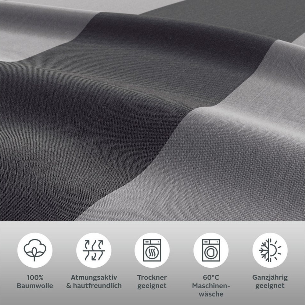 Home affaire Bettwäsche Sari, Linon, 2 teilig, in verschiedenen Qualitäten, maritime Bettwäsche mit Streifen Bild 1