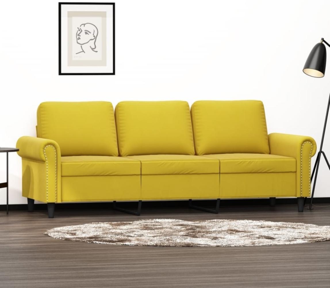 vidaXL 3-Sitzer-Sofa Gelb 180 cm Samt Bild 1