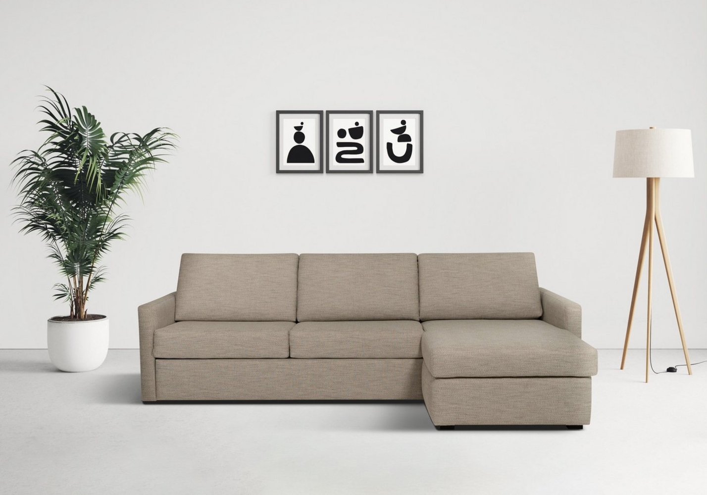 Places of Style Schlafsofa GOLDPOINT Ecksofa 264 cm, Liegefläche (140/200cm), L-Form, Bettfunktion, Bonell-Federkernmatratze und Dauerschläfer-Funktion Bild 1