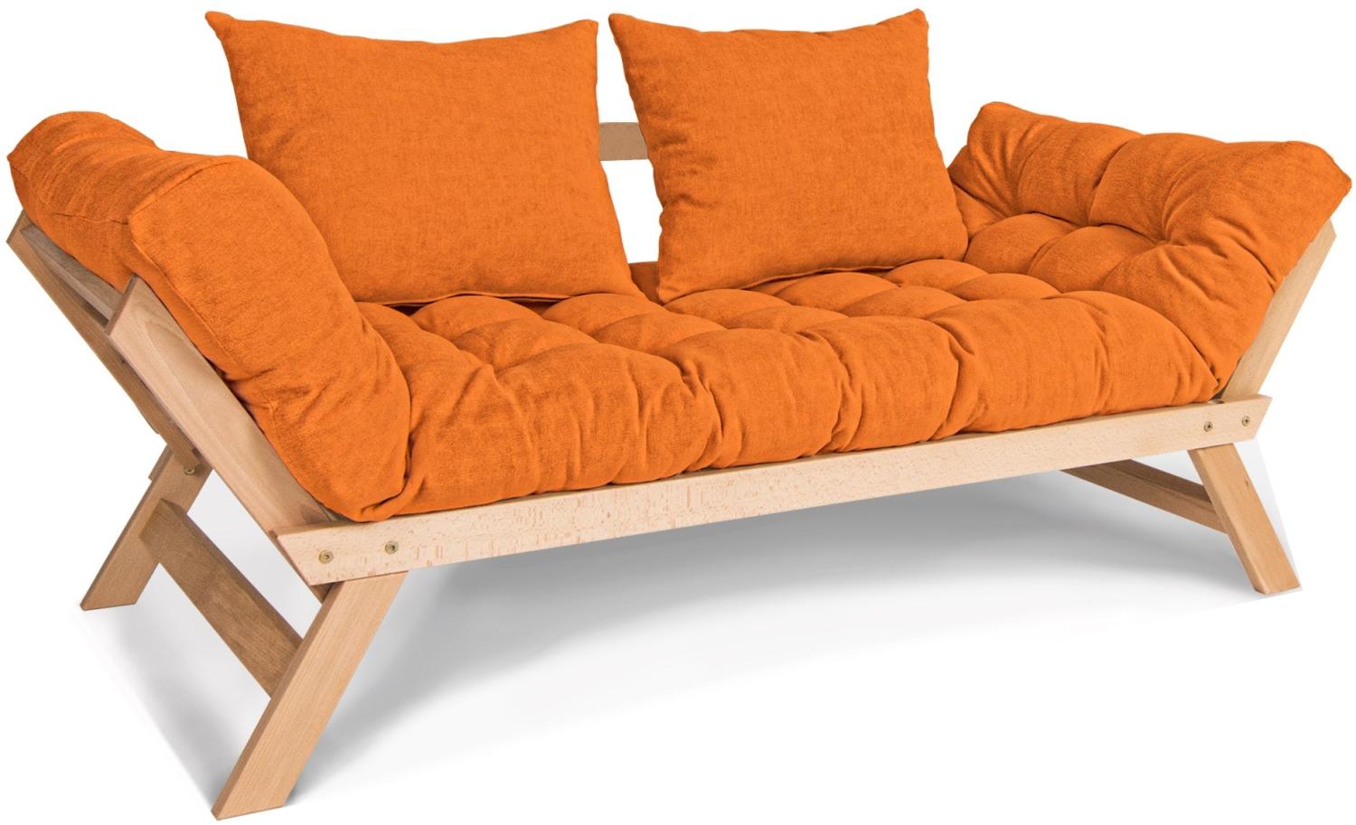 Marior HOME 'ALLEGRO' Klappsofa, Buchenholz, Unbehandelt, Orange Bild 1