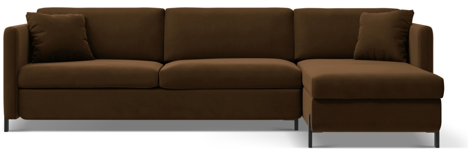 Micadoni Ecksofa Gloria 4-Sitzer Samt Schokolade Rechts 205x140 Bild 1
