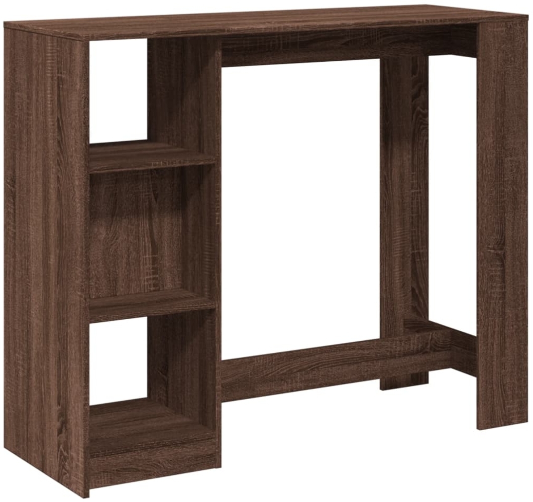 vidaXL Bartisch mit Regal Braun Eiche 124x46x103,5 cm Holzwerkstoff 854397 Bild 1