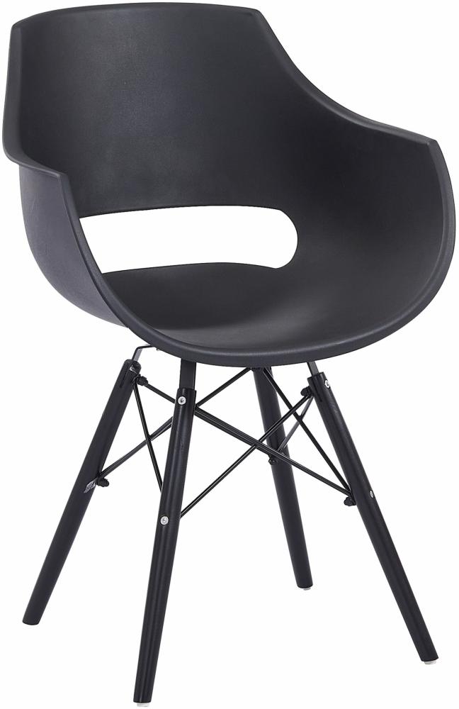 Esszimmerstuhl Schalenstuhl schwarz Holzgestell schwarz LEA 524039 Bild 1