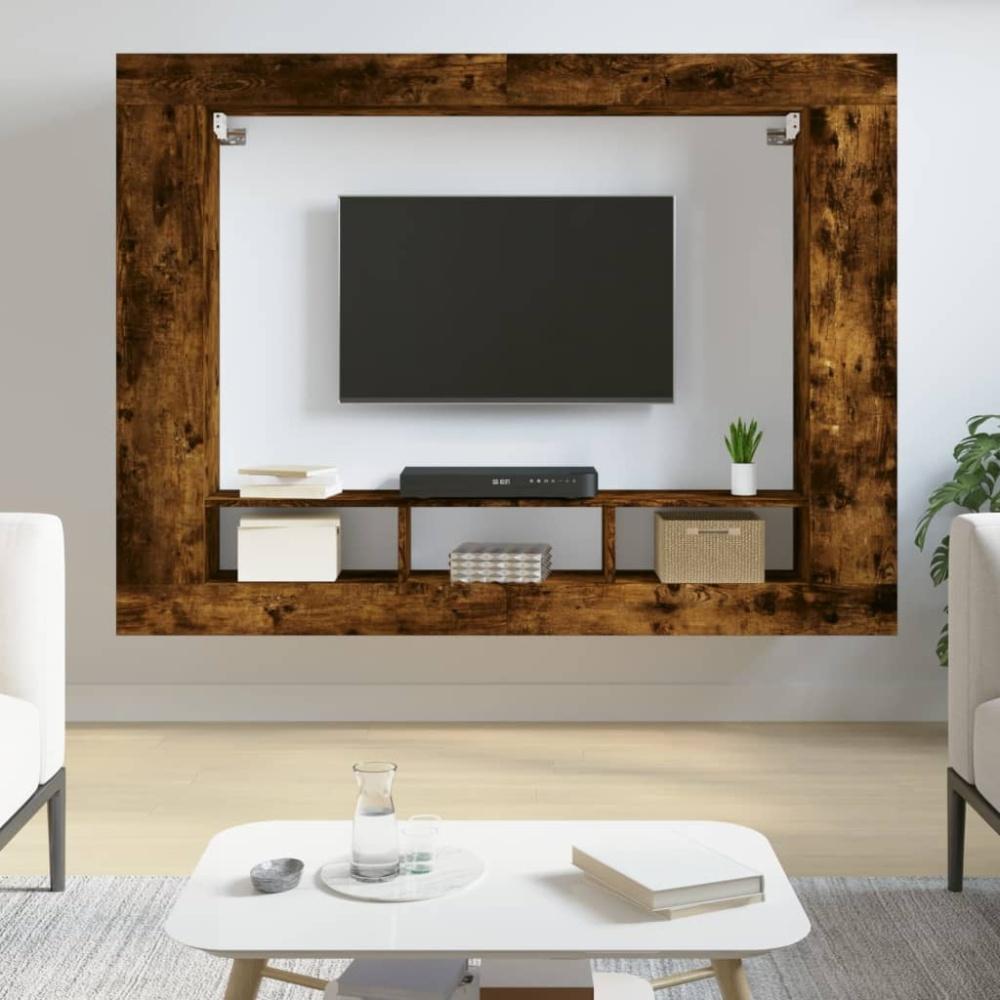 vidaXL TV-Schrank Räuchereiche 152x22x113 cm Holzwerkstoff 833727 Bild 1