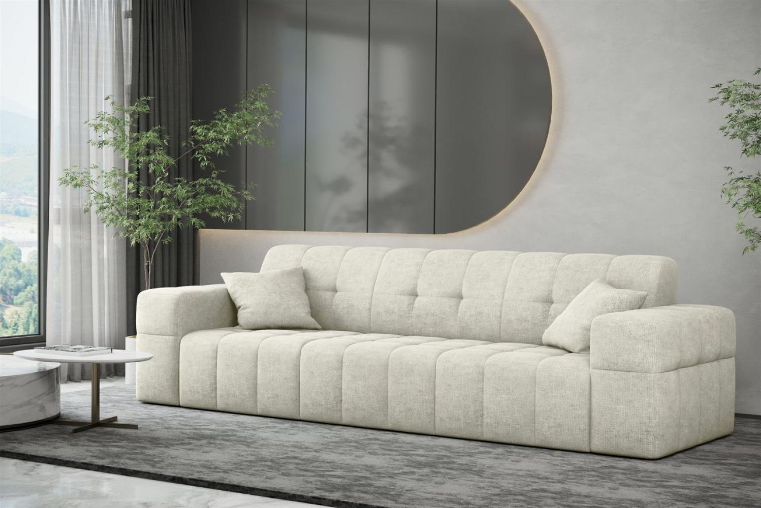 Sofa Designersofa NANCY 3-Sitzer in Stoff Perfekt Harmony Pearl Bild 1