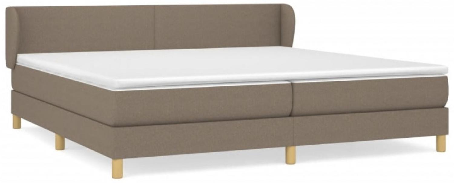 vidaXL Boxspringbett mit Matratze Taupe 200x200 cm Stoff, Härtegrad: H2 [3126673] Bild 1