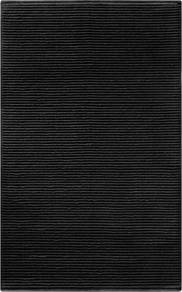 Lashuma Badematte Linz, Höhe 20 mm, fußbodenheizungsgeeignet, Baumwolle, rechteckig, Weicher Badvorleger schwarz 50x80 cm Bild 1