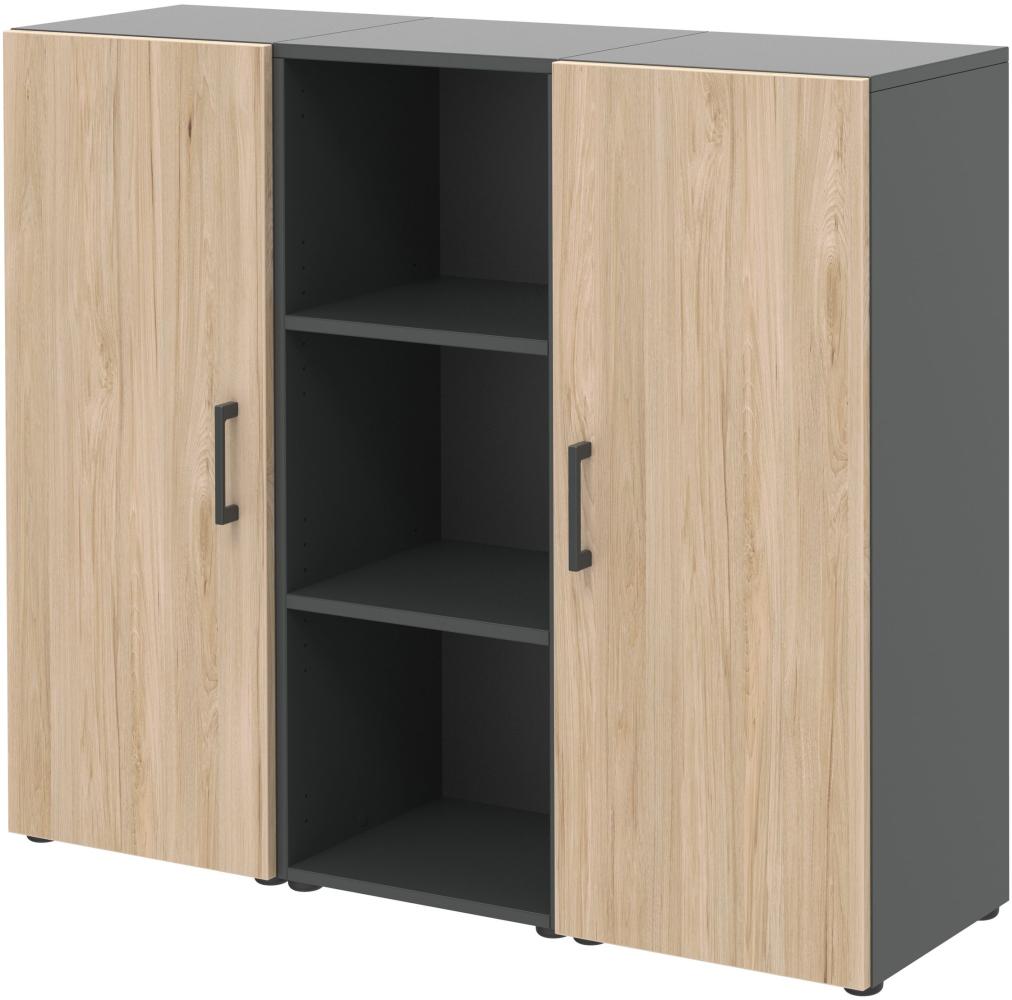 Aktenschrank V - 3 Ordnerhöhen - Anthrazit/Hickory Bild 1