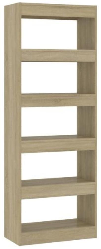 vidaXL Bücherregal/Raumteiler Sonoma-Eiche 60x30x166 cm Holzwerkstoff 811676 Bild 1