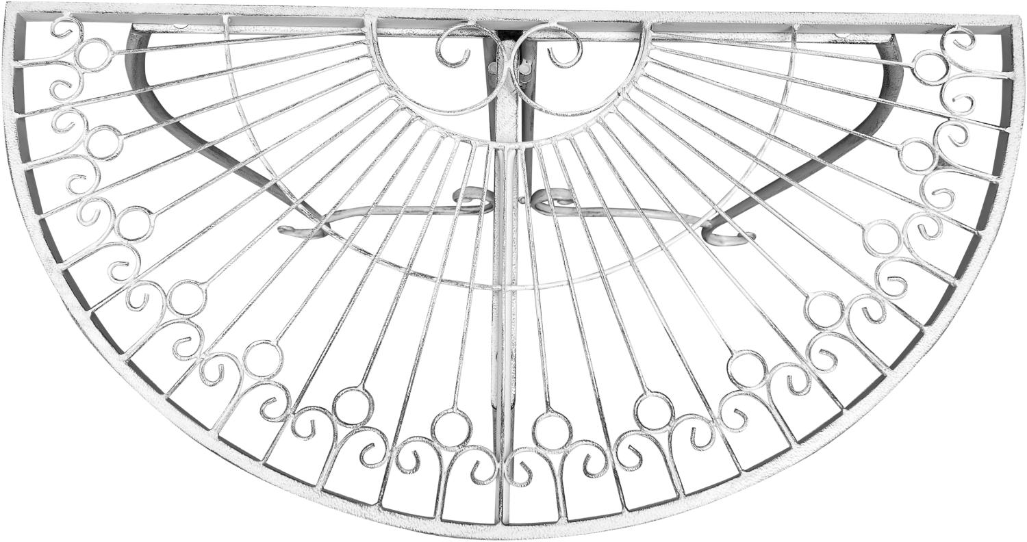 Beistelltisch Metalltisch Garten Vintage Style halbrund klappbar antik-weiß Bild 1