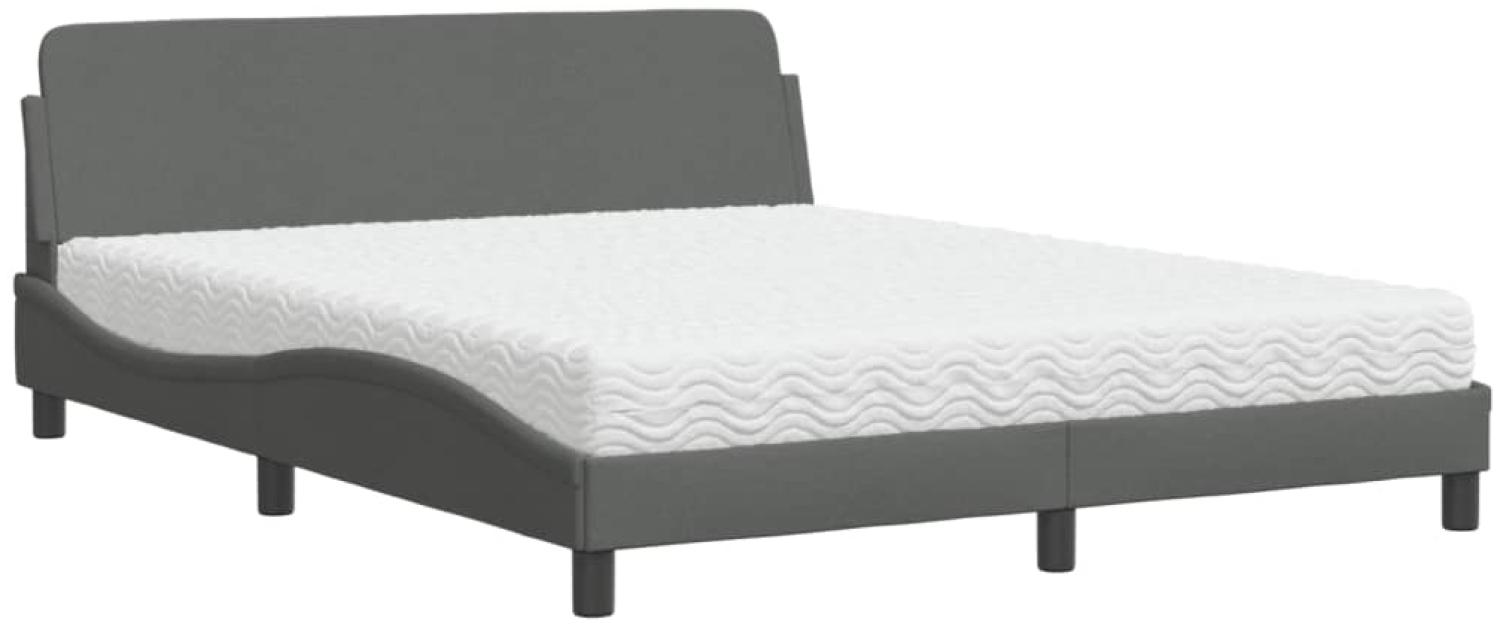 vidaXL Bett mit Matratze "Dover" Dunkelgrau 160x200 cm Stoff 3208425 Bild 1