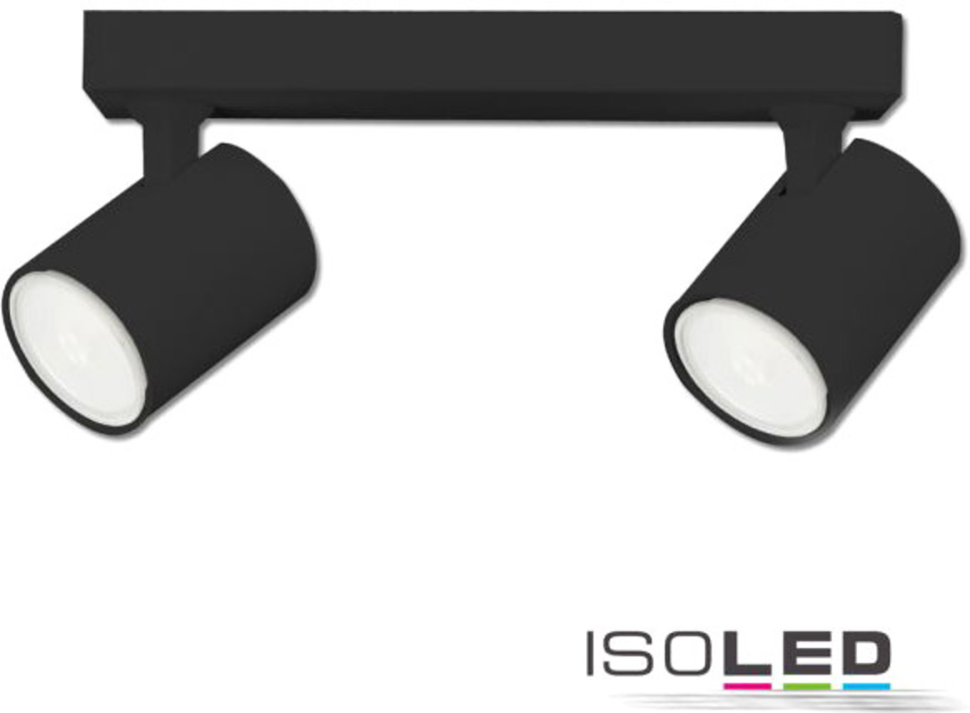ISOLED Wand- und Deckenleuchte GU10 Dual, IP20, schwarz matt, exkl. Leuchtmittel Bild 1