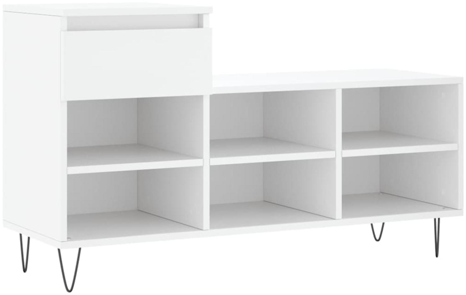 vidaXL Schuhregal Weiß 102x36x60 cm Holzwerkstoff 831364 Bild 1