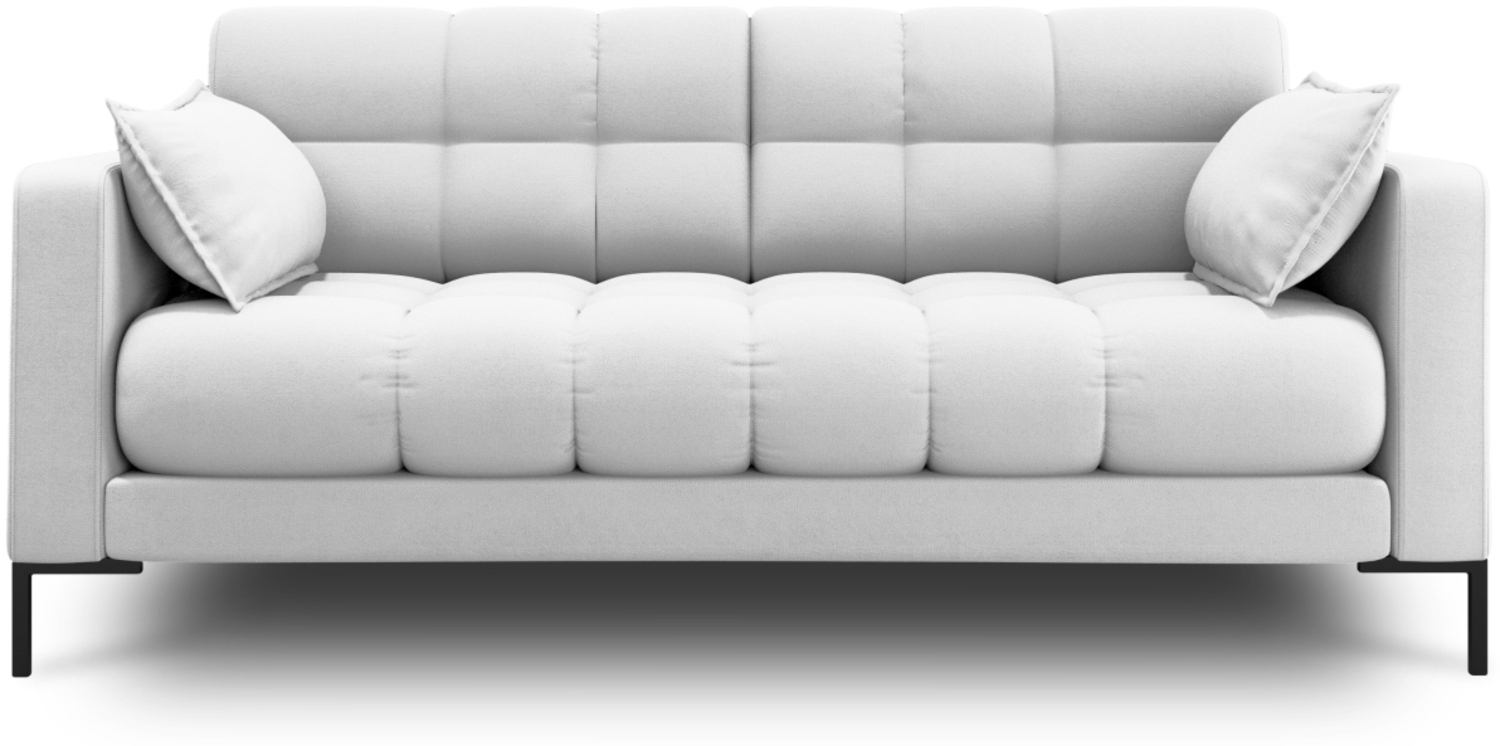Micadoni Sofa Mamaia 2-Sitzer Strukturierter Stoff Hellgrau Metall schwarz Bild 1