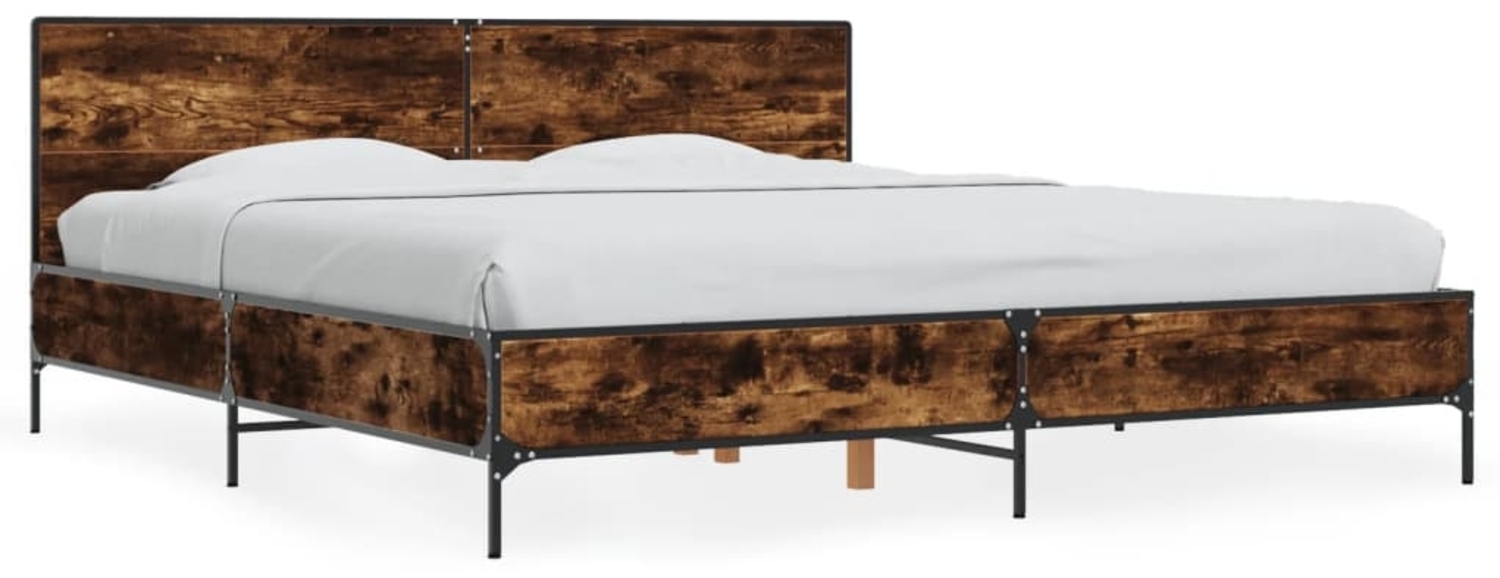 vidaXL Bettgestell Räuchereiche 180x200 cm Holzwerkstoff und Metall 3280014 Bild 1