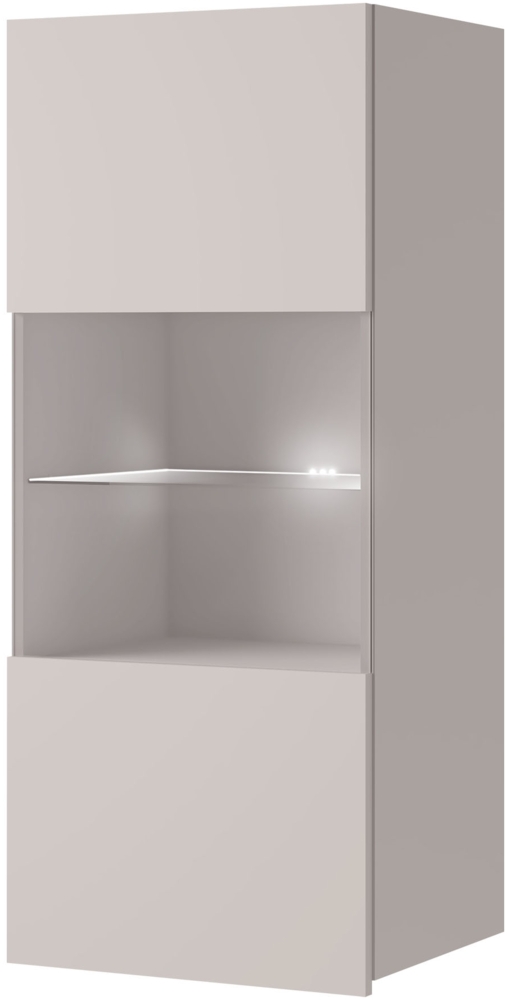 Hängevitrine Calabrini BR05 (Farbe: Cashmere, mit weißer LED Beleuchtung) Bild 1